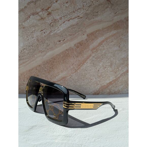 NEW Gucci GG0900S Black Logo Mirror Aviator Sunglasses $750 main image 7